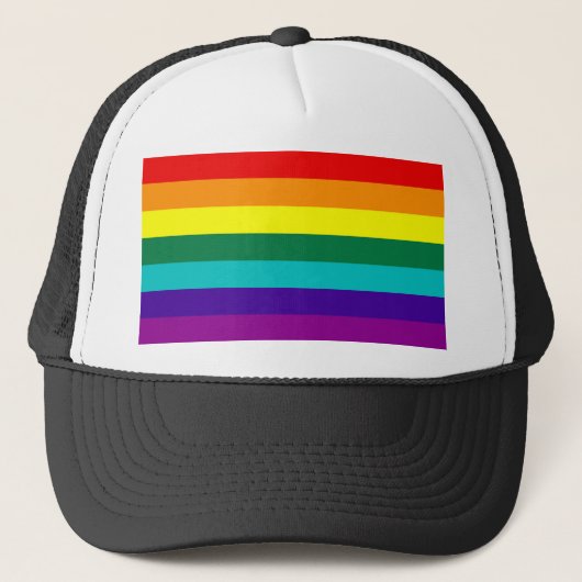 7 bandes Gay pride arc-en-ciel Casquette (Devant)