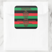 7 Beginselen van Kwanzaa Colors Vierkante Sticker (Tas)