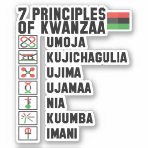 7 Beginselen van Kwanzaa , Kiss Cut Sticker