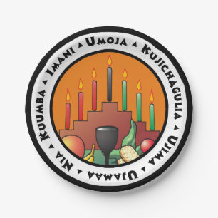 7 Beginselen van Kwanzaa Papieren Bordje