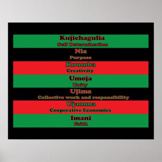 7 Beginselen van Kwanzaa (verticaal) Poster (Voorkant)