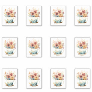 7 Bloemen in een Beker Sticker
