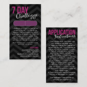 7 cartes de visite de carte témoin de défi de jour (Devant / Derrière)