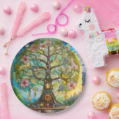 7 Chakra bloeiende levensboom Papieren Bordje (Feest)