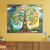 7 Chakra Blossoming Tree Of Life Canvas Afdruk (Insitu (Woonkamer))