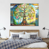 7 Chakra Blossoming Tree Of Life Canvas Afdruk (Insitu (Slaapkamer))