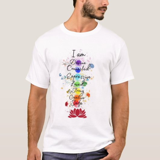 7 Chakra Signification T-Shirt - Lumière et élégan (Devant)