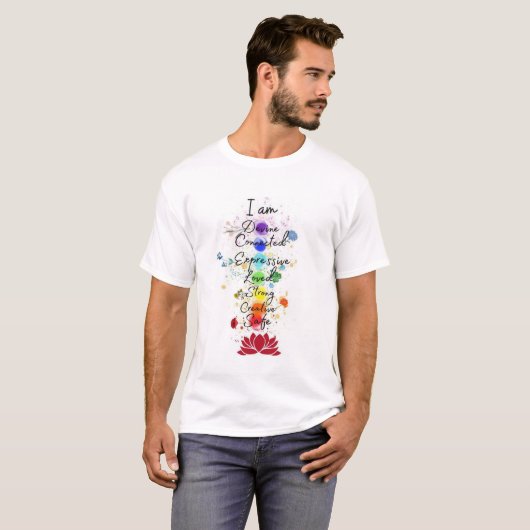 7 Chakra Signification T-Shirt - Lumière et élégan (Devant entier)