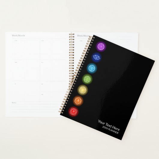 7 Chakra symbolen | Black Planner (Display)