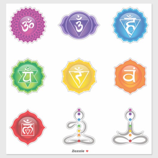 7 Chakra Symbolen Sticker #01 (Vel)