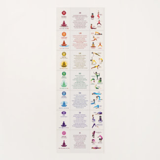 7 Chakra Yoga Poses & Affirmaties Yoga Mat - 87LB