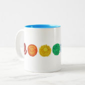 7 Chakras #1 Clearing Artwork Tweekleurige Koffiemok (Voorkant links)