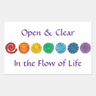 7 Chakra's #1 Regenboog kleuren Rechthoekige Sticker