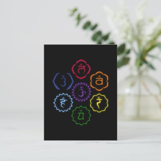 7 Chakras in een Cirkel Briefkaart (Staand voorkant)