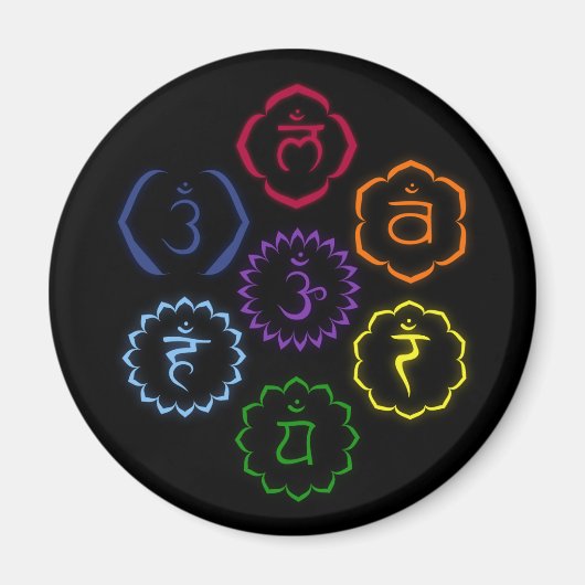 7 Chakras in een Cirkel Magneet (Voorkant)