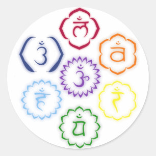 7 Chakras in een Cirkel Ronde Sticker