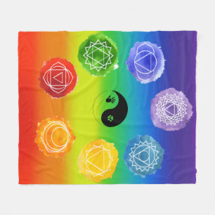 7 Chakras Medium Fleece Deken