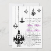 7 Chandeliers noirs Invitations de mariage (Devant)