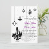 7 Chandeliers noirs Invitations de mariage (Debout devant)
