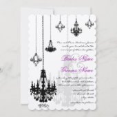 7 Chandeliers noirs Invitations de mariage (Devant)