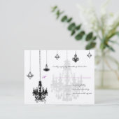7 Chandeliers Noirs Mariage Cartes RSVP (Debout devant)