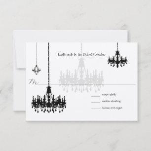 7 Chandeliers Noirs Mariage Cartes RSVP