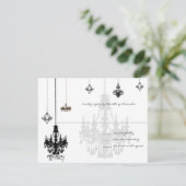 7 Chandeliers Noirs Mariage Cartes RSVP (Debout devant)