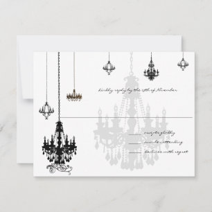 7 Chandeliers Noirs Mariage Cartes RSVP