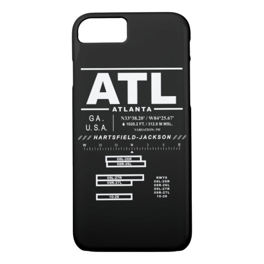 7 Coque iphone de l'aéroport international ATL (Dos)