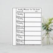 7-daagse Black Fabric Font Weekly Planner Statione (Staand voorkant)