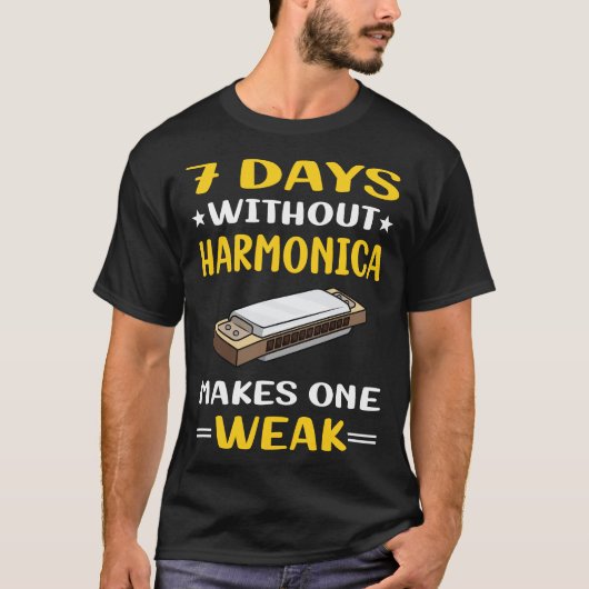 7 dagen zonder mondharmonica t-shirt (Voorkant)