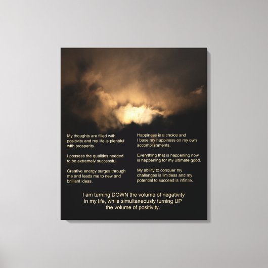 7 Daily Affirmations - Donkere Universe Background Canvas Afdruk (Voorkant)