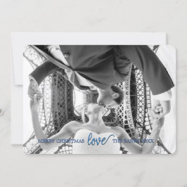 7 de Kerstkaart van de" x 5" Liefde in Blauw