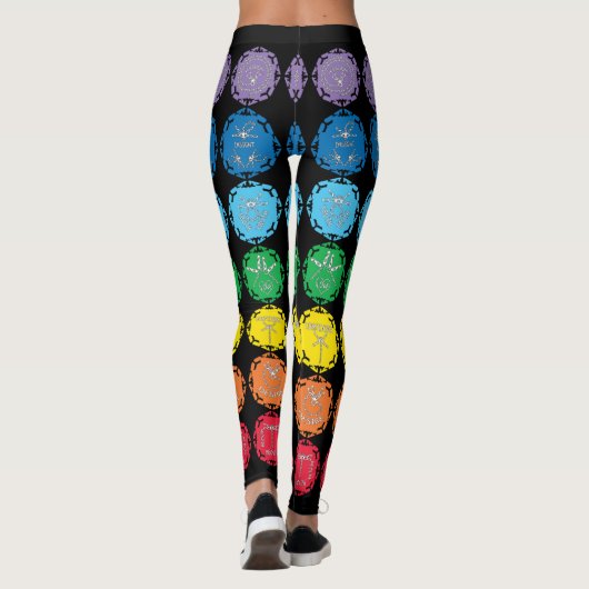 7 Dragonfly Chakras Infinity Symbol design Leggings (Achterkant)