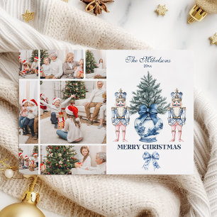 7 Foto Blauwe Chinoiserie Notenkraker Kerstmis Feestdagenkaart