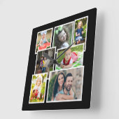 7 Foto Collage Black Creëer Vierkante Klok (Hoek)