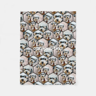 7 Foto Collage - funky hexagon patroon zwart Fleece Deken