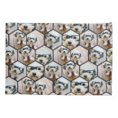 7 Foto Collage - funky hexagon patroon zwart Kussensloop (Achterkant)