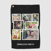 7 Foto Collage Zwart Golfhanddoek (Voorkant)