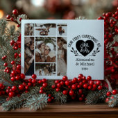 7 Foto Hart Eerste Kerst als Mr & Mrs. Feestdagenkaart