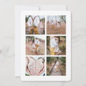 7 Foto Koppels Bruiloft Borrel Chic Modern Script Kaart (Achterkant)