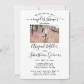 7 Foto Koppels Bruiloft Borrel Chic Modern Script Kaart (Voorkant)