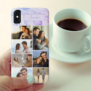 7 Fotocollage Indigo Violet Marble iPhone XS Max Hoesje