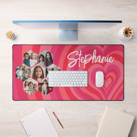7 Fotocollage Psychedelic Heart Calligraphy Naam Bureaumat (Kantoor 1)
