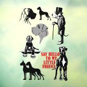 7 Great Dane raamsticker (Vel 3)