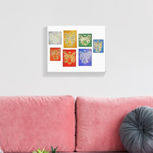 7 Guardian Angels Art Wrapped Canvas schilderen (Insitu (Woonkamer))
