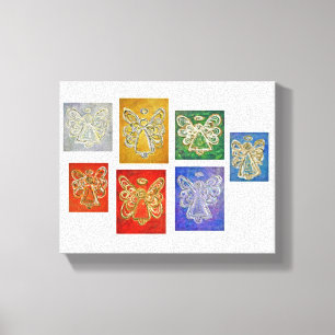 7 Guardian Angels Art Wrapped Canvas schilderen Afdruk