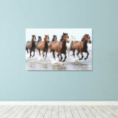 7 Hourses Premium Wrapped Canvas Afdruk (Insitu (Houten vloer))