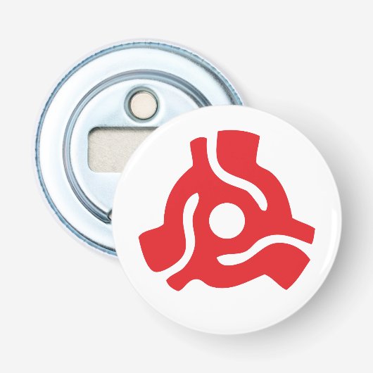 7-inch 45-pm vinyladapter invoegspin button flesopener (Voorkant)