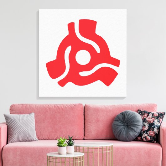 7-inch 45-pm vinyladapter invoegspin canvas afdruk (Insitu (Woonkamer))